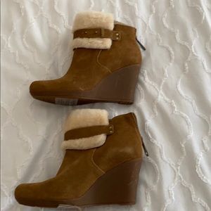 Ugg suede angle wedge boot